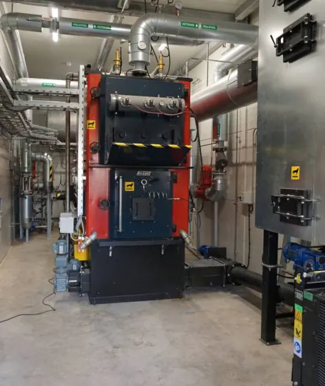 Rakke Stadium biomass boiler house